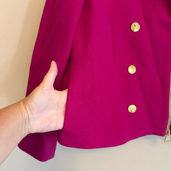 Love Moschino Virgin Wool Blazer Jacket Magenta Pink 10 - Picture 4 of 6